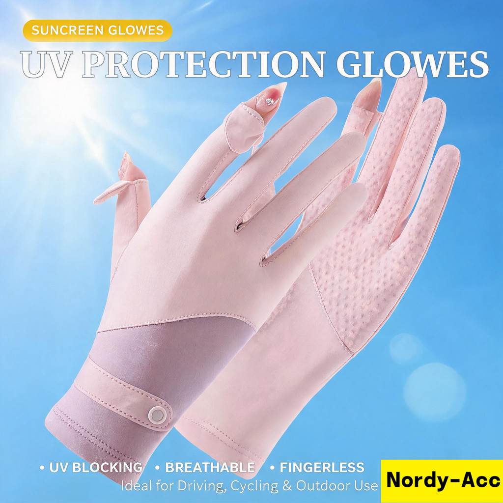 Luvas De Proteção Solar UV De Seda Gelada Respiráveis Para Mulheres-Design Fino E Elegante , Aderência Antiderrapante-Ci