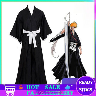 COS World Bleach Kurosaki Ichigo Robe Capa Casaco Anime Japonês Cosplay Halloween Fantasia EWID