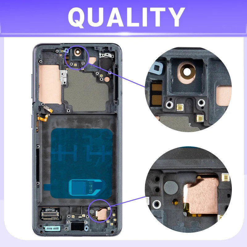 Super AMOLED Para Samsung Galaxy S21 5G SM-G991B Display LCD Digitador Da Tela De Toque Samsumg S21 G991N G991U Com Quad