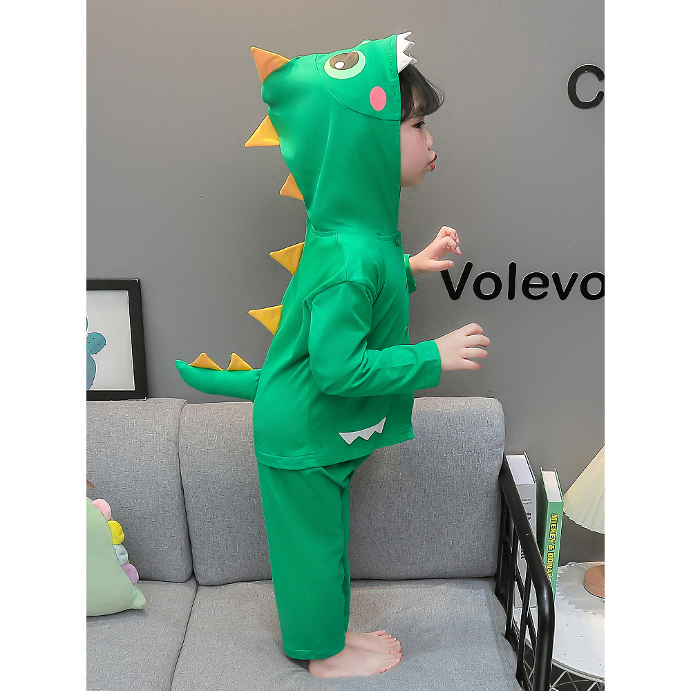 3 roupas de dinossauro das crianças 2 fino manga comprida 1 bebê primavera outono pijamas puro algodão dos desenhos anim