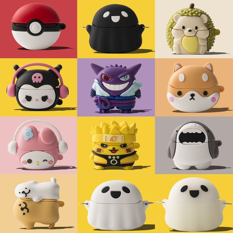 Capa protetora de silicone com tema de Pokémon para fones de ouvido Bluetooth Xi