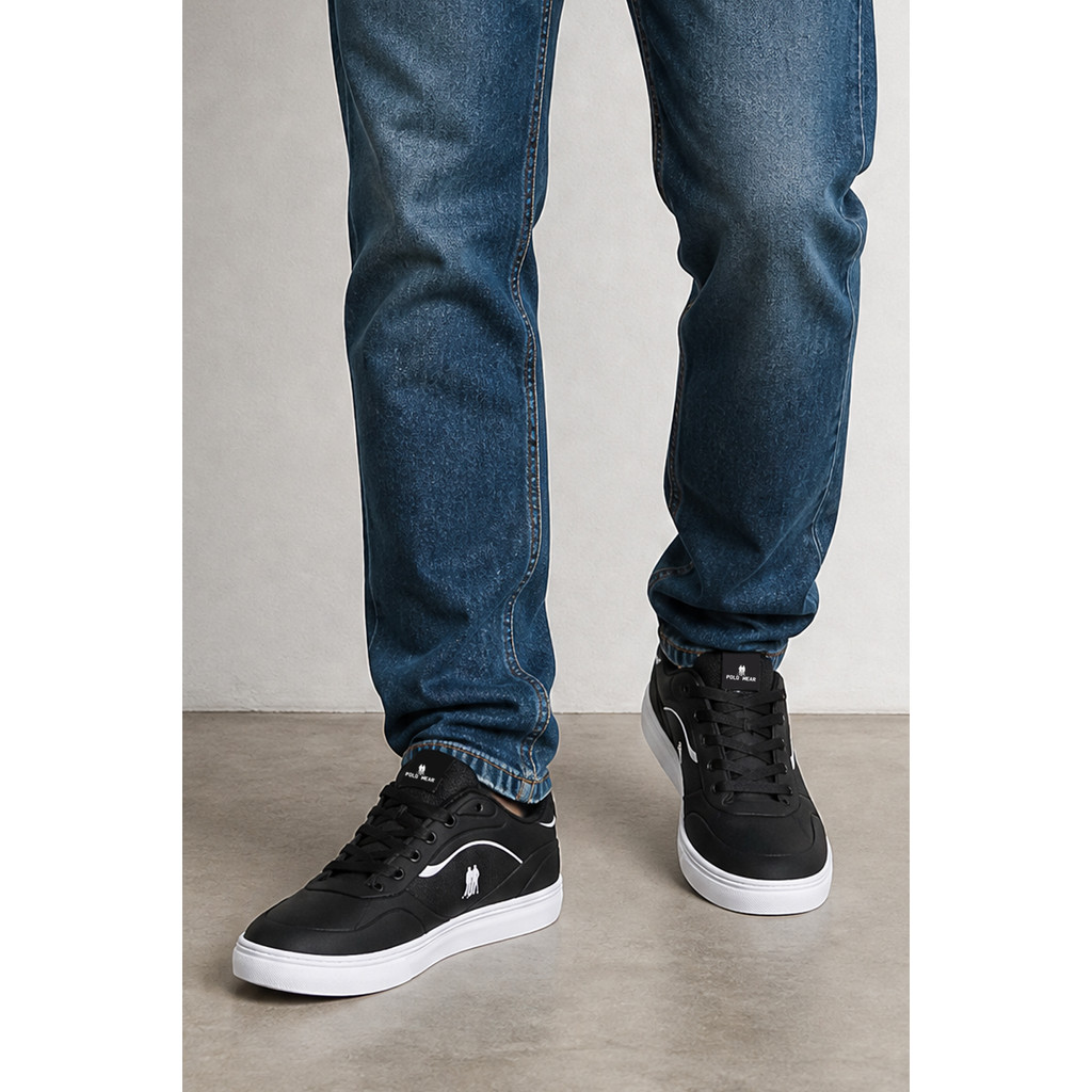 Tênis Casual Street Leve e Confortável Polo Wear Preto