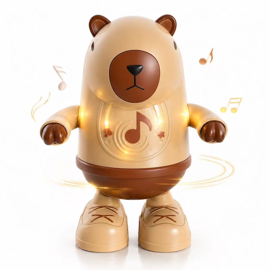 Brinquedo Capivara Dançarina Musical E Luz Infantil Criança Dançante Educativo Para Bebes