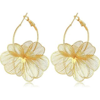 ilebelle Brincos de Flor Dourada e Coração para Mulheres, Brincos de Argola Pendentes, Acessórios de Joalheria de Verão 