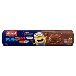 Adria Biscoito Chocolate Recheio Chocolate Minions Plugados Pacote 120g