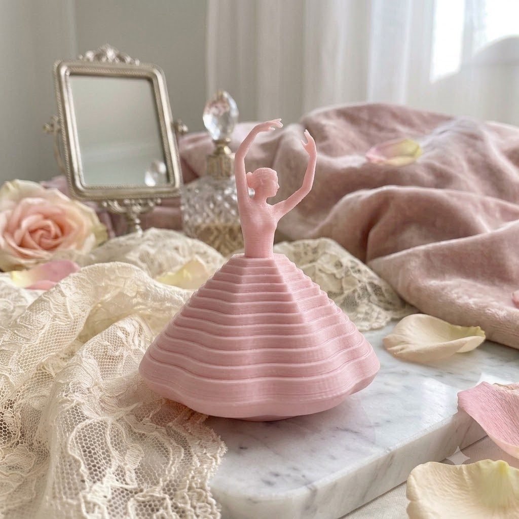 Bailarina Giratória Sensorial 3D com Strass | Decoração Relaxante Antiestresse | Presente Criativo Personalizado