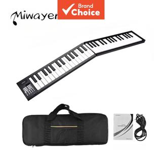 Miwayer Dobrável 61 Teclas Piano Eletrônico Digital Teclado Recarregável Portátil Para Estudantes Iniciantes Viagens Com