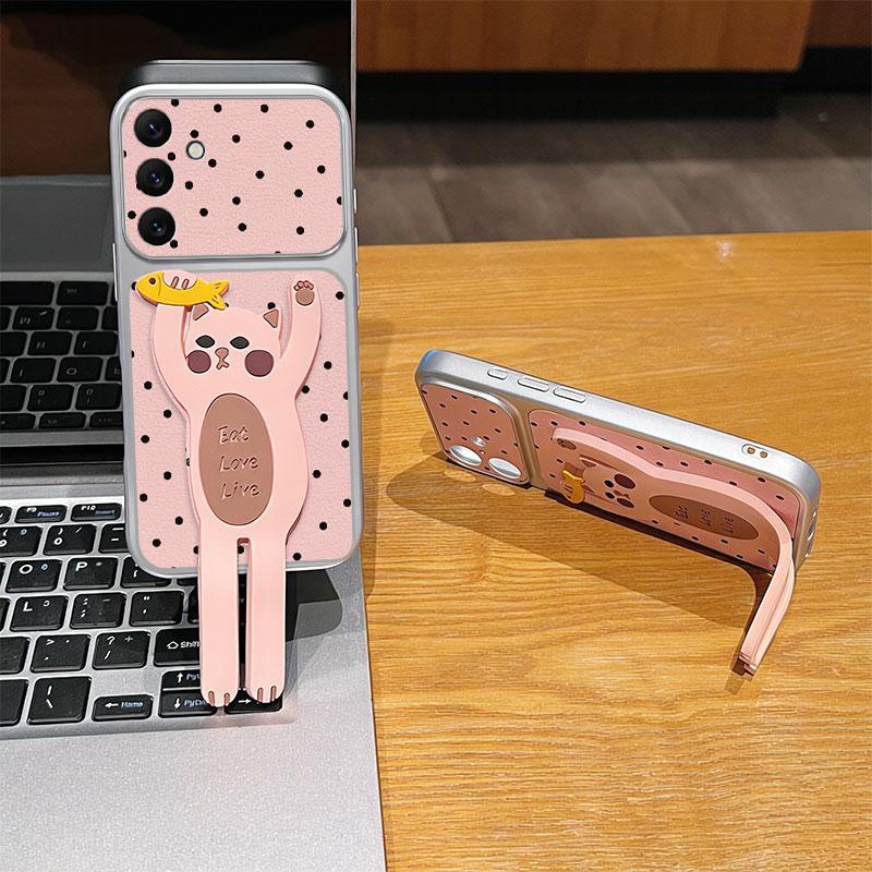 Capa De Telefone Para Samsung Galaxy A57 5G A37 A27 A17 A07 A56 A36 A16 Suporte De Boneca De Desenho Animado 3D Moldura 