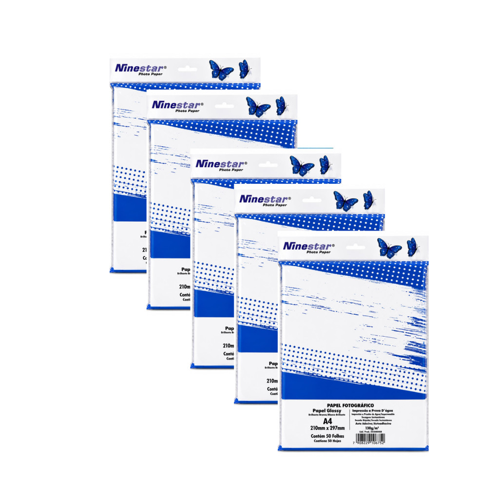 Papel Fotográfico 130g Adesivo Glossy (Brilhante) A4 - MASTERPRINT · foto 2