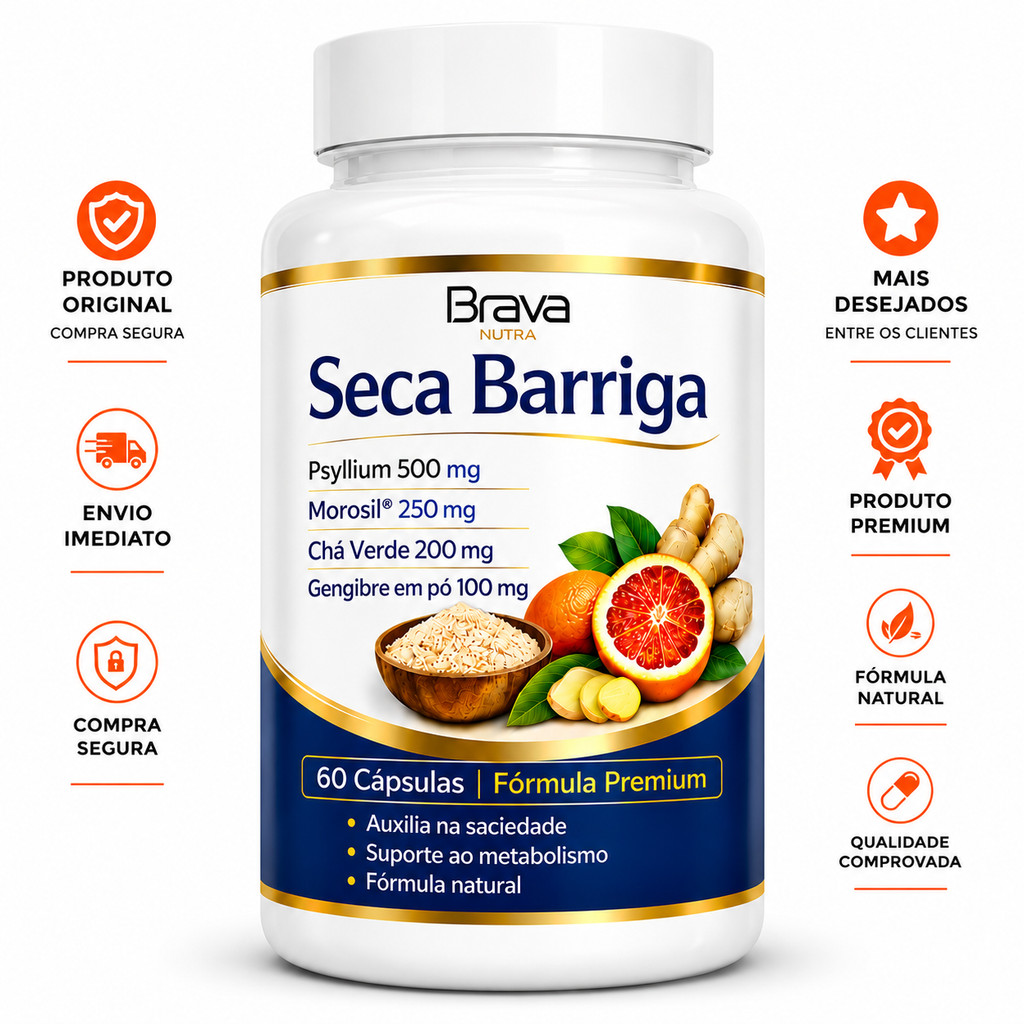 Psyllium + Chá Verde | 60 Cápsulas | Envio Rápido | Fórmula Premium