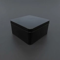 Lata de Metal Quadrada - Preto - 11,5x11,5x5,5cm - 1 unidade - Rizzo