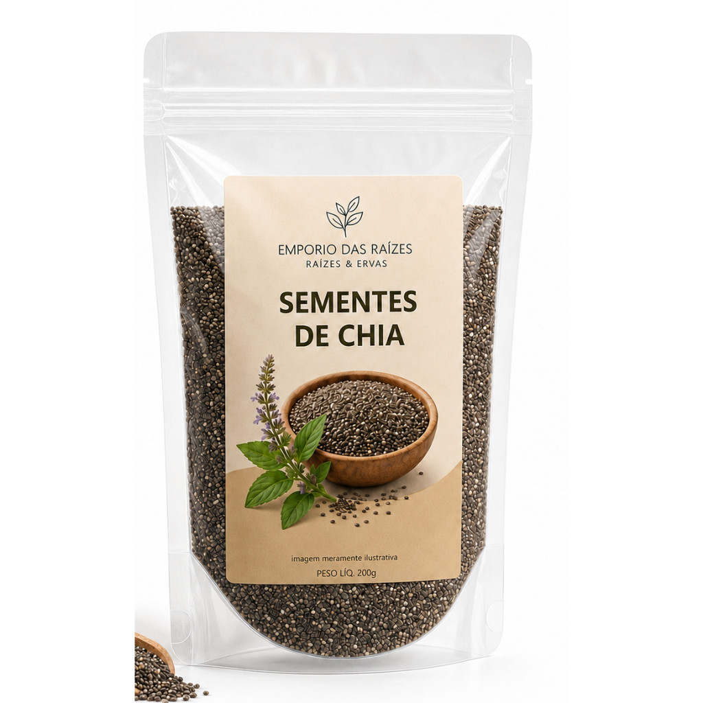 Semente de Chia 1Kg 100% Natural Sem Glúten e Vegano - Emporio das raizes