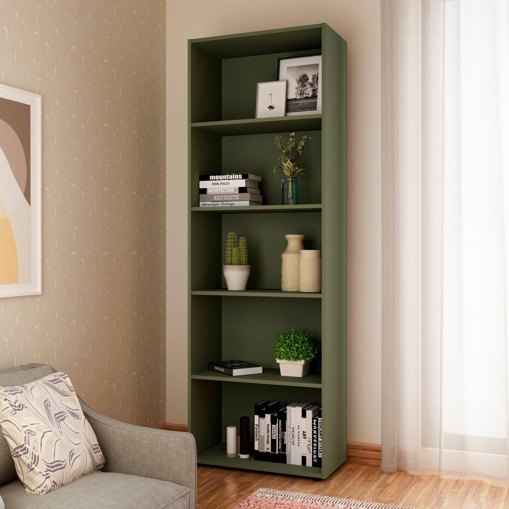 Estante de Livros 60CMX180CM 5 Prateleiras Multy Verde/Menta Menta