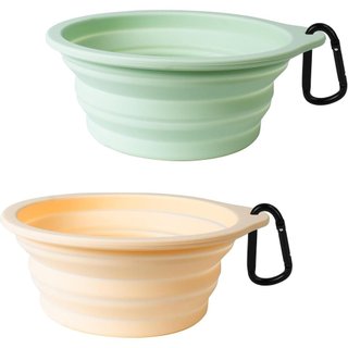 PetBonus Conjunto de 2 Tigelas de Silicone Dobráveis para Cães, Livres de BPA, Laváveis na Máquina de Lavar Louça, Tigel