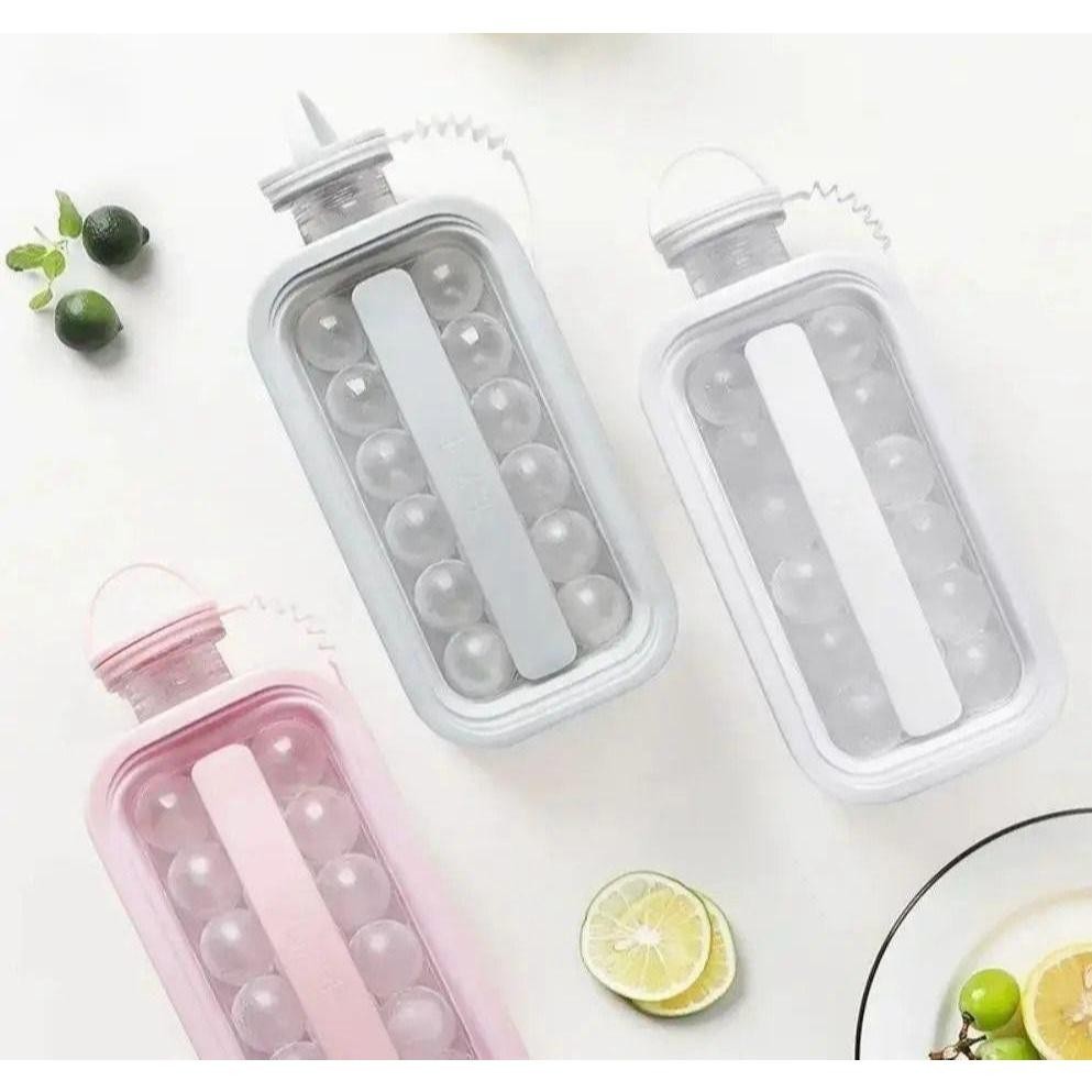 Garrafa Forma De Gelo 2 Em 1 Silicone 1400ML Faz 17 Esferas Drinks Bebidas MSFILM