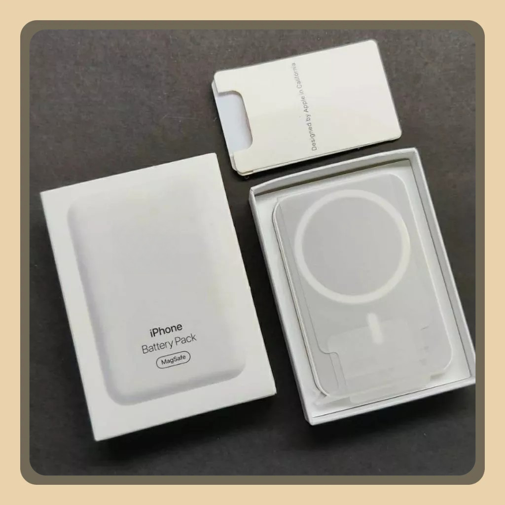 Carregador Portátil Indução para iPhone/Android Magsafe Apple Sem fio Bateria Carga 5000mAh