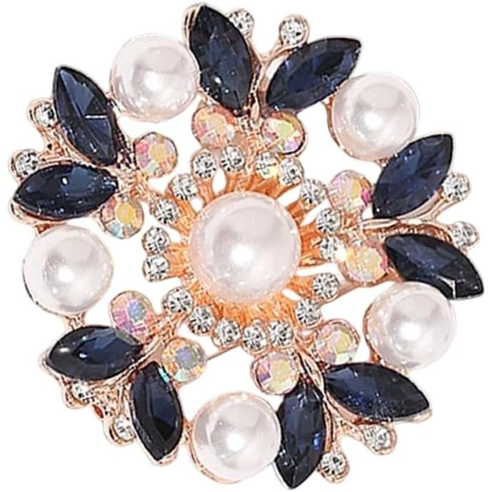 Broche de Pérolas e Cristais Elegante, Clipe Multiuso para Lenço, Joias em Estilo Coreano para Ela em Ocasiões Especiais