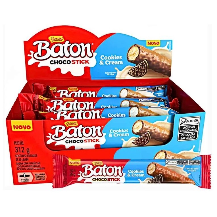 Chocolate Baton Choco Stick Cookies & Cream Nestlé Com 12 Unidades De 26g · foto 2