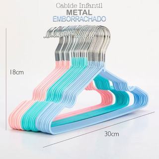 KIT 10,20 ,30 Conjunto de cabides de metal resistentes para roupas infantis  30cm