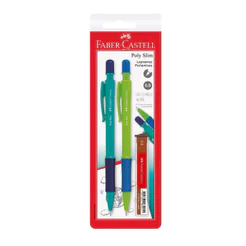 Lapiseira 0.5mm Poly Slim Azul e Verde SM/05SLIMAV\233553 com 2 unidades Faber-Castell