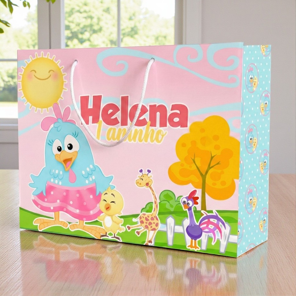 SACOLA  GALINHA PINTADINHA CANDY  Personalizado | Sacolinha | Lembrancinha | Mimos | Aniversário GALINHA PINTADINHA