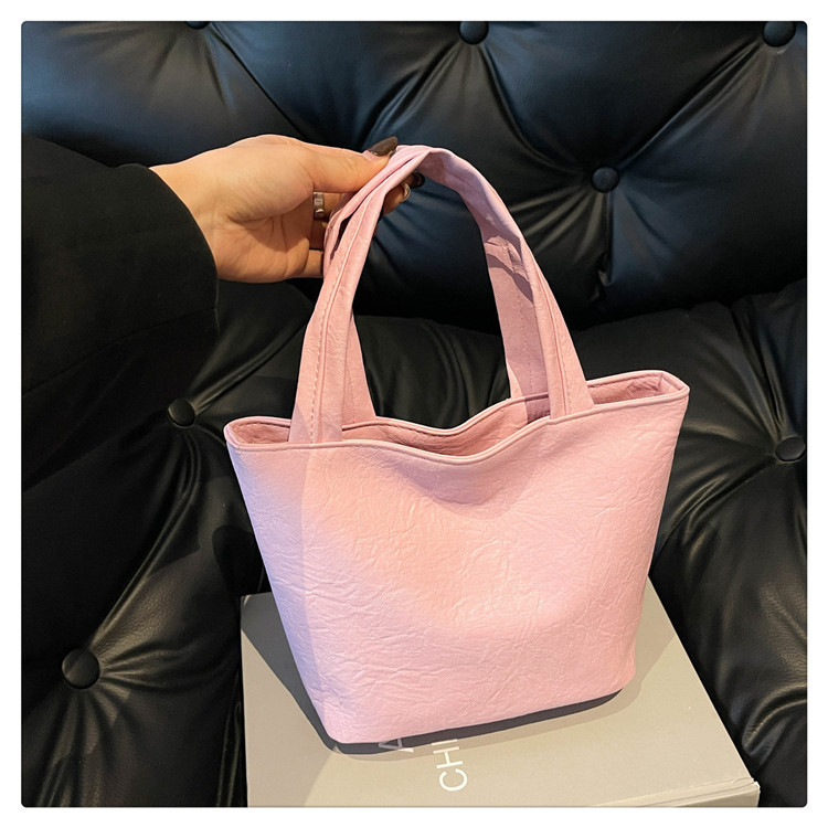 [Estoque pronto] Bolsa pu macia novo estilo feminina simples bolsa de couro pequena moda simples cor sólida bolsa