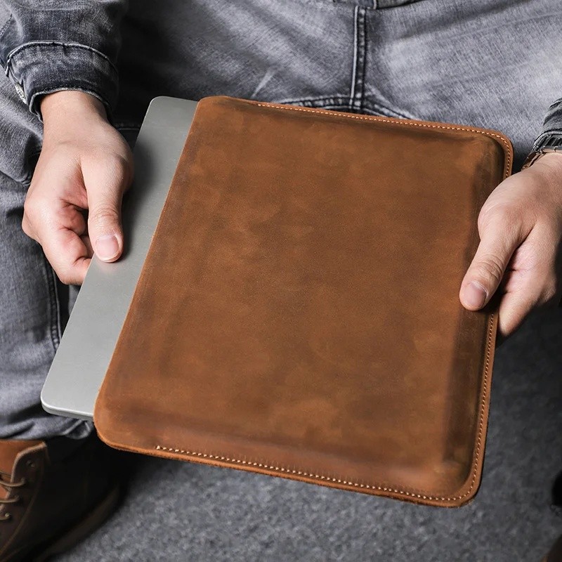 zzzCONTACTS Família Capa De Couro Genuíno Para Laptop Macbook Pro Air 13 14 16 M