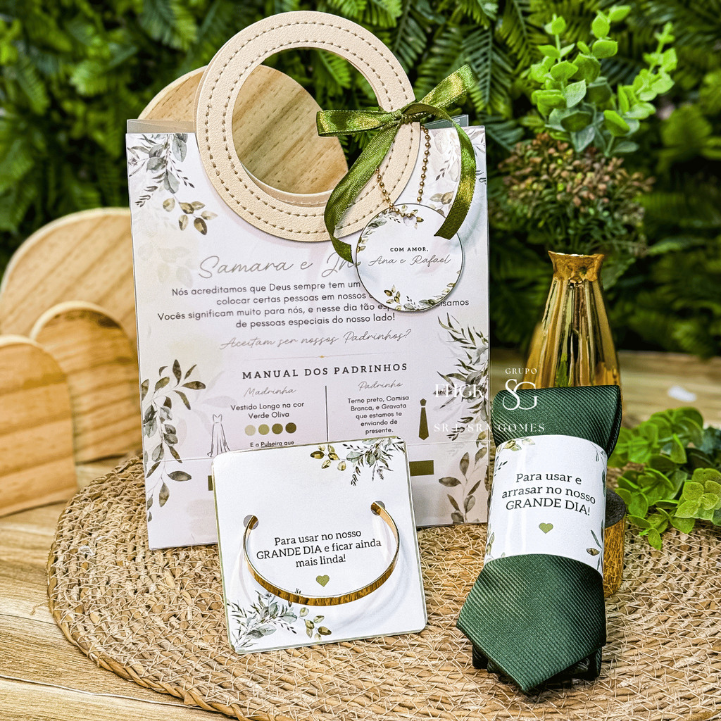 Sacola Personalizada Para Padrinhos de Casamento Completa Com Todos os Itens