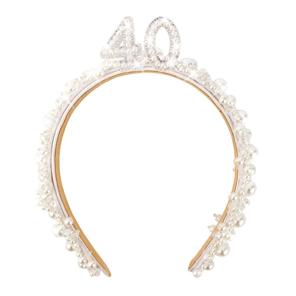 Tiara de Aniversário de 40 Anos para Mulheres, Coroa de Aniversário de 40 Anos para Vestido de Aniversário de 40 Anos pa