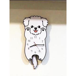 Bonito Bichon cão relógio de parede criativo cão mudo único dos desenhos animados relógio de parede do quarto das crianç