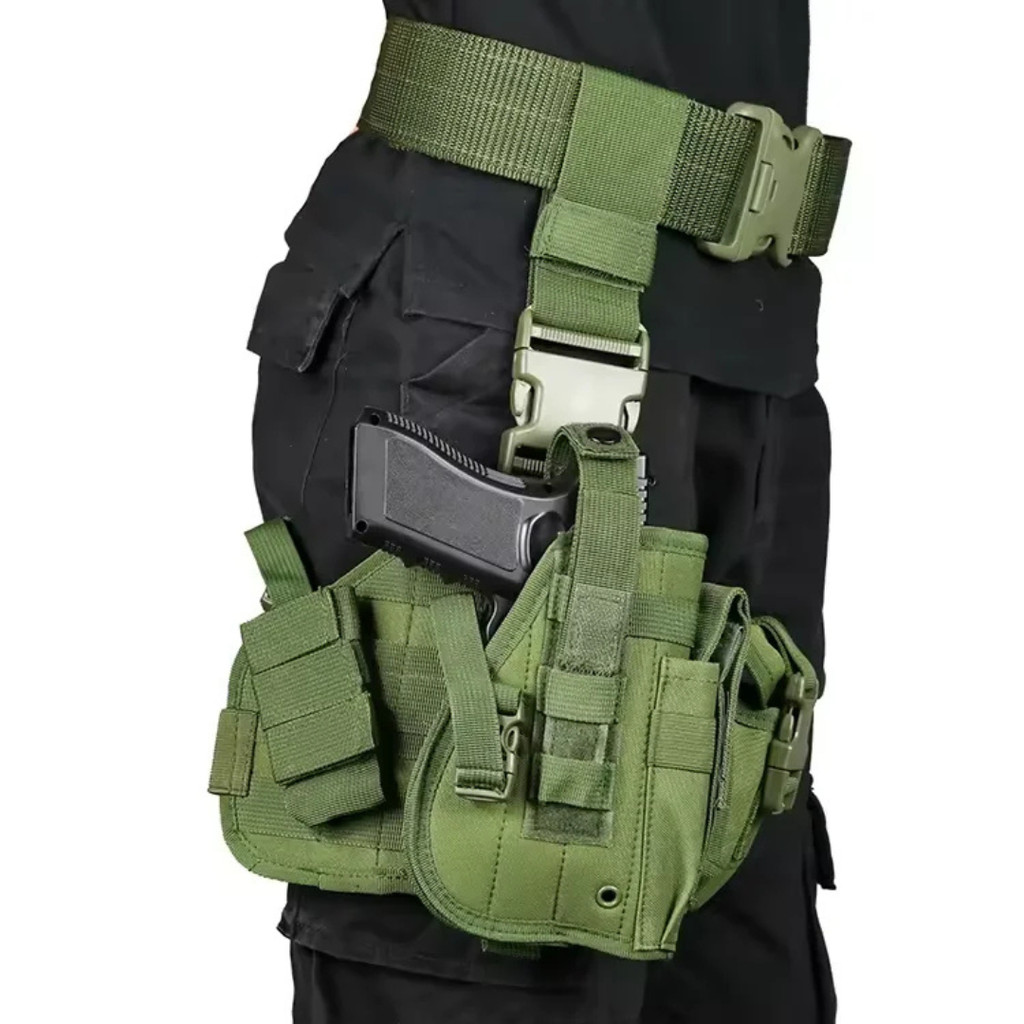 Cinto Tático Militar + Coldre De Perna Operacional Multifuncional
