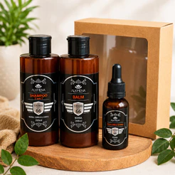 Kit Balm, Óleo para Barba e Shampoo 3x1 For Men - Alkmena M-01