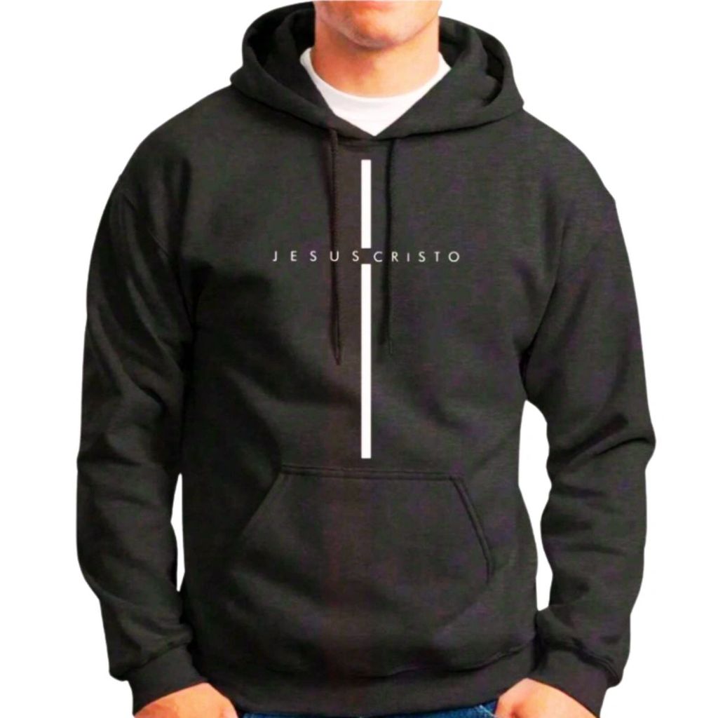 Blusa Moletom Jesus Cristo Estampada com Capuz Estiloso Confortável Premium Alta Qualidade - Envio Imediato