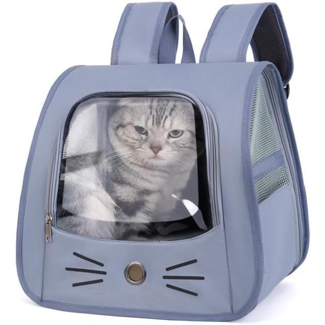 Mochila para animais de estimação, com janela respirável, espaço espaçoso e mochila dobrável para animais de estimação,