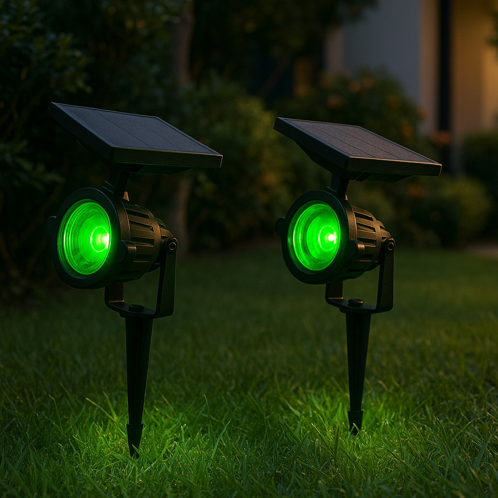 KIT 2 Luminárias Espeto Jardim Energia Solar Spot Super Led com IP67 5w Luz forte e Linda Decoração Casa Jardim