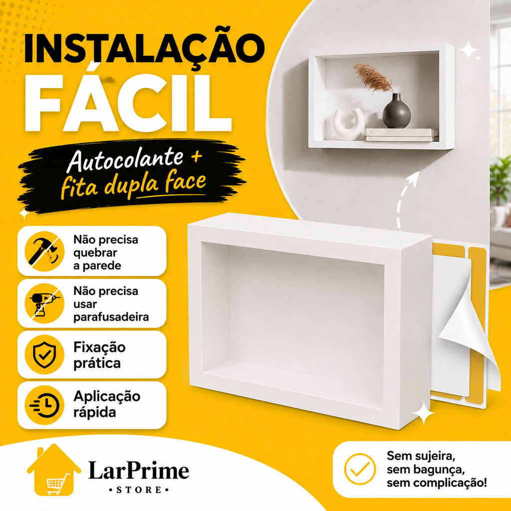 Nicho Sobrepor 28x40 cm Parede Para Banheiro Cozinha Sala Lavanderia Quarto Porta Cremes Decoração