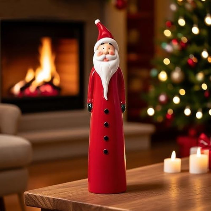 Decorações De Natal Estatuetas De Papai Noel Enfeites De Mesa Resina Desenho Animado Bonito Estátua Escultura Inverno Fe