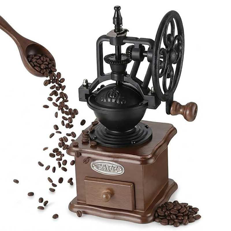 Moedor De Café Manual Compacto Com Ajuste De Grão Ccom Alça de Roda-Gigante