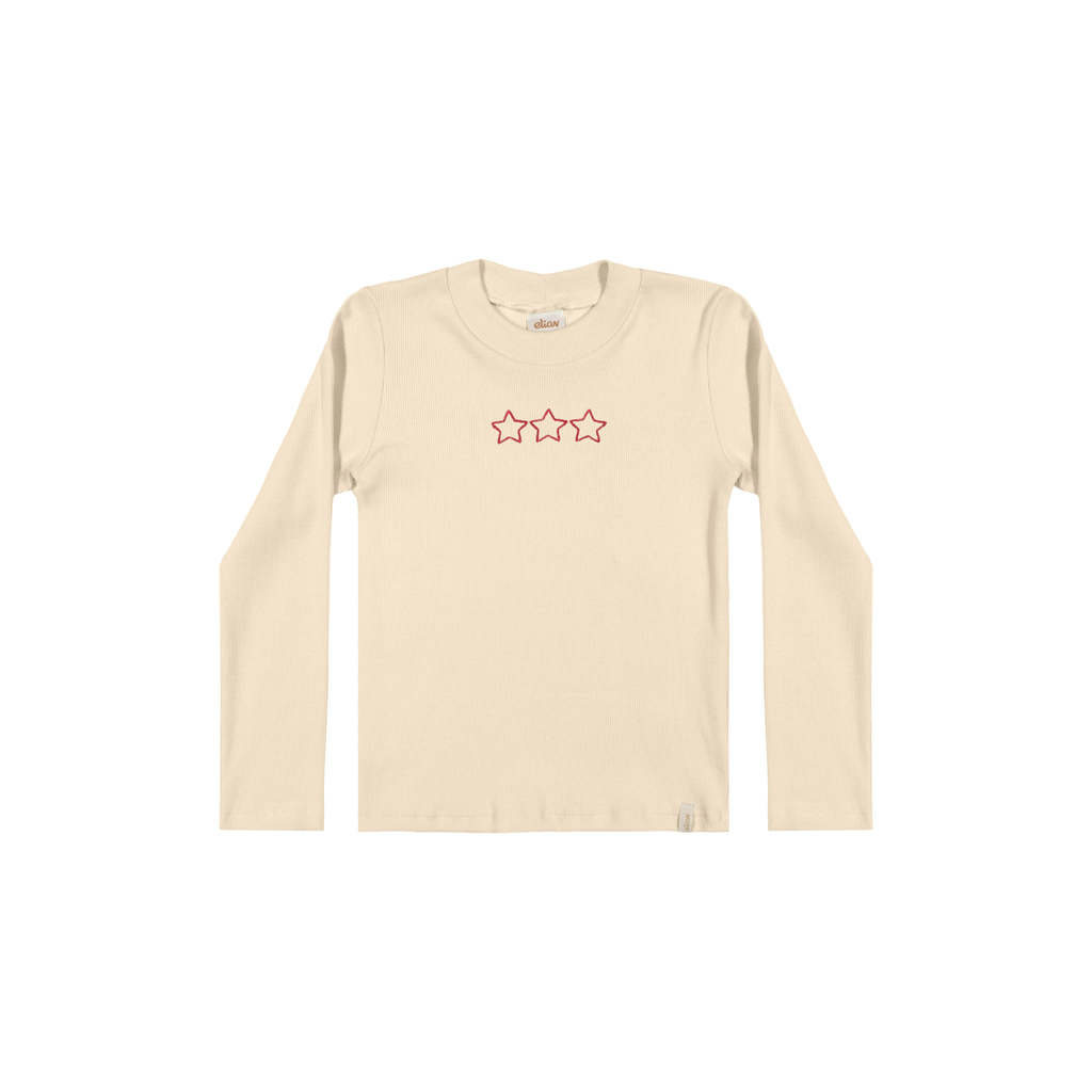 Blusa Infantil Menina Manga Longa Ribana Elian Bege