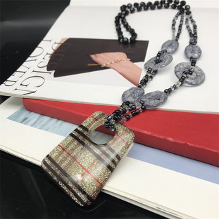 Listrado xadrez pulôver colar Trapezoidal redondo simples colar primavera outono longo japonês coreano camisola corrente