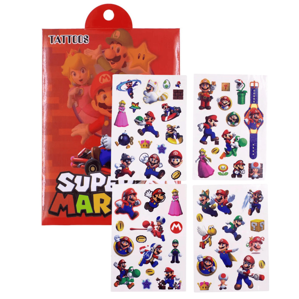 Kit 50 Tatuagem  Mario Bros Temporárias Tattoo