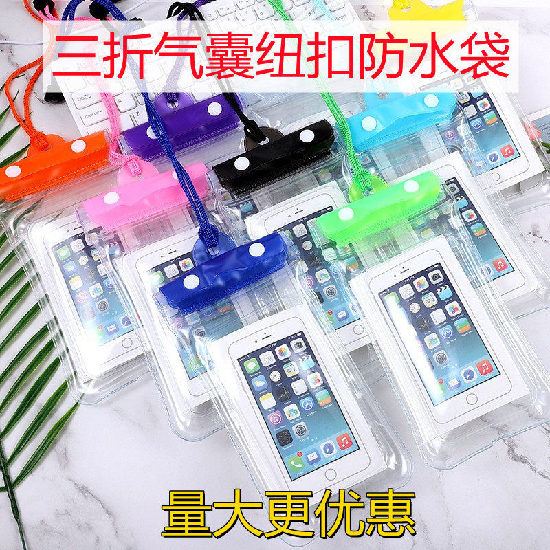 Bolsa flutuante à prova d'água para celular, 30% de desconto, botão transparente, Airbag à deriva, parque aquático, nata