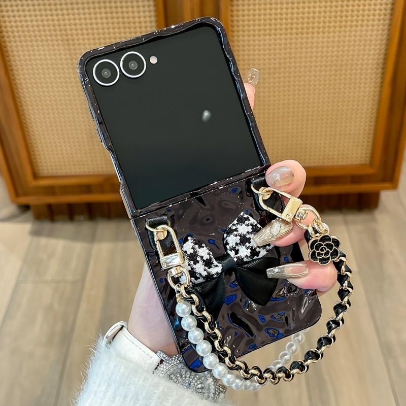Ondas De Água Preto Nó Textura Embalagem Para Samsung Galaxy Z Flip 8 Caso Flip7
