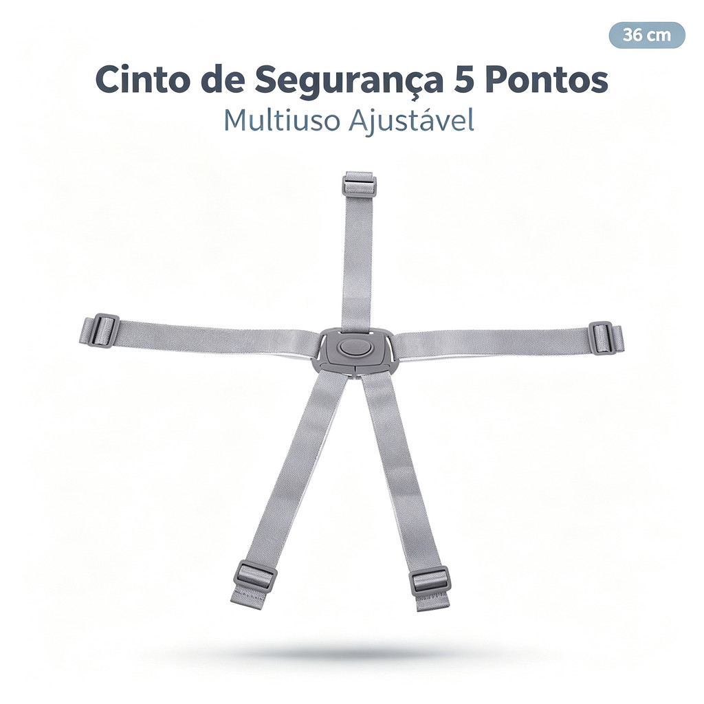 Cinto Segurança 5 Pontos Universal Cadeirinha Cadeirão Alimentação Carrinho De Bebê