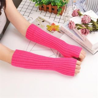 Nova moda versão coreana protetor solar manga preta de malha senhoras mangas de inverno quente meados de comprimento mal