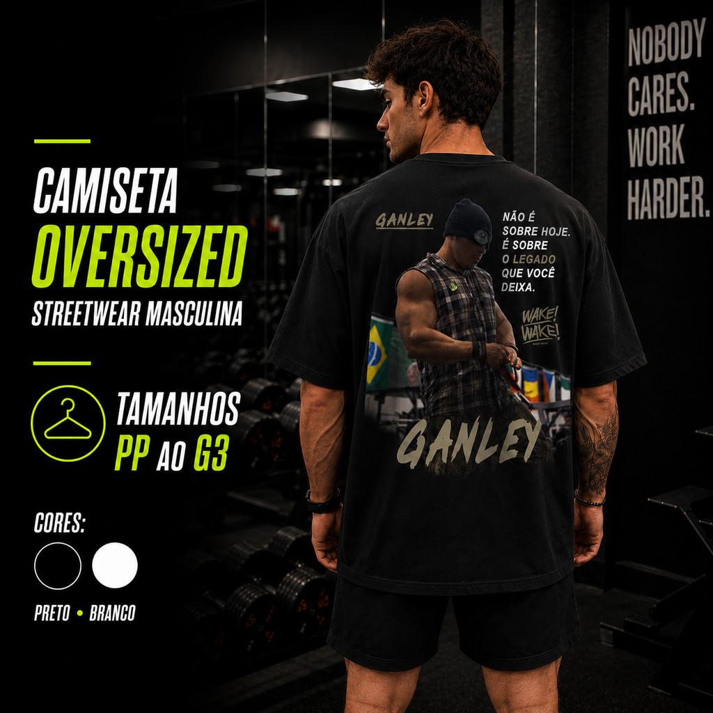 Camiseta Oversized Streetwear PP ao G3 100% Algodão Masculina Feminina Estampada Casual Camisa Básica Academia Plus Size