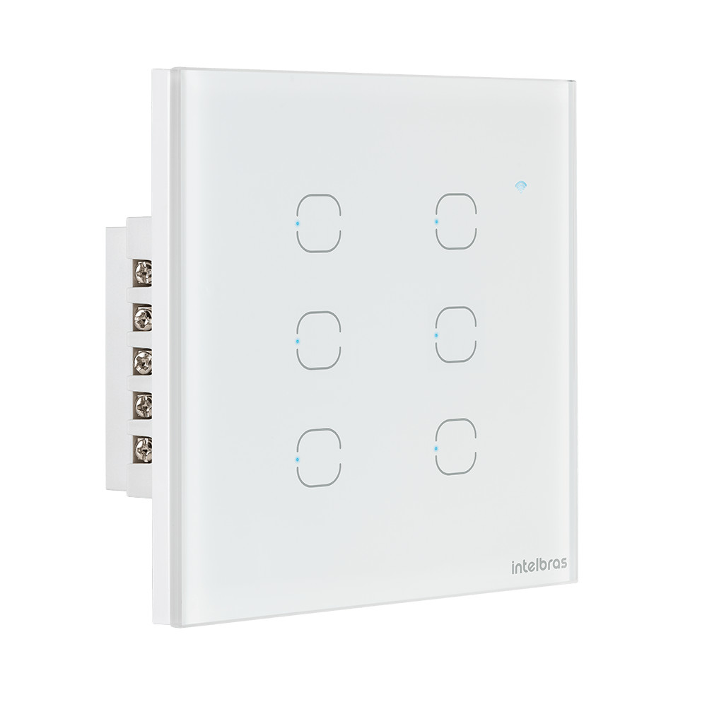 Interruptor Inteligente Wi-Fi Touch 6 teclas Branco EIW 1006 Intelbras