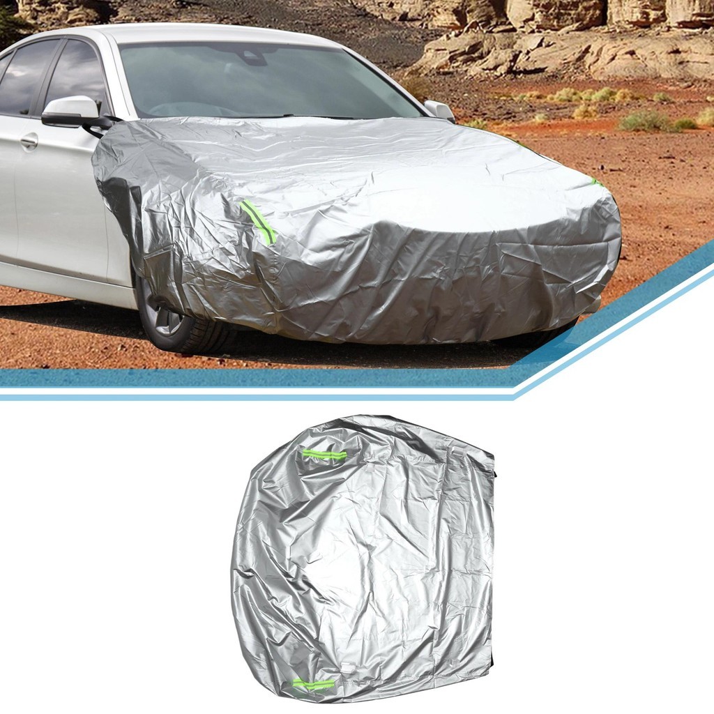 UXCELL Frente Meia Capa De Carro 220x160cm Capô À Prova Dwaterproof Água Ao Ar Livre Do Motor 210D Com Fita Reflexiva