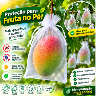 Saquinho Saco Proteção de Frutas no Pé Manga Goiaba Pomar Jardim 50 Unidades