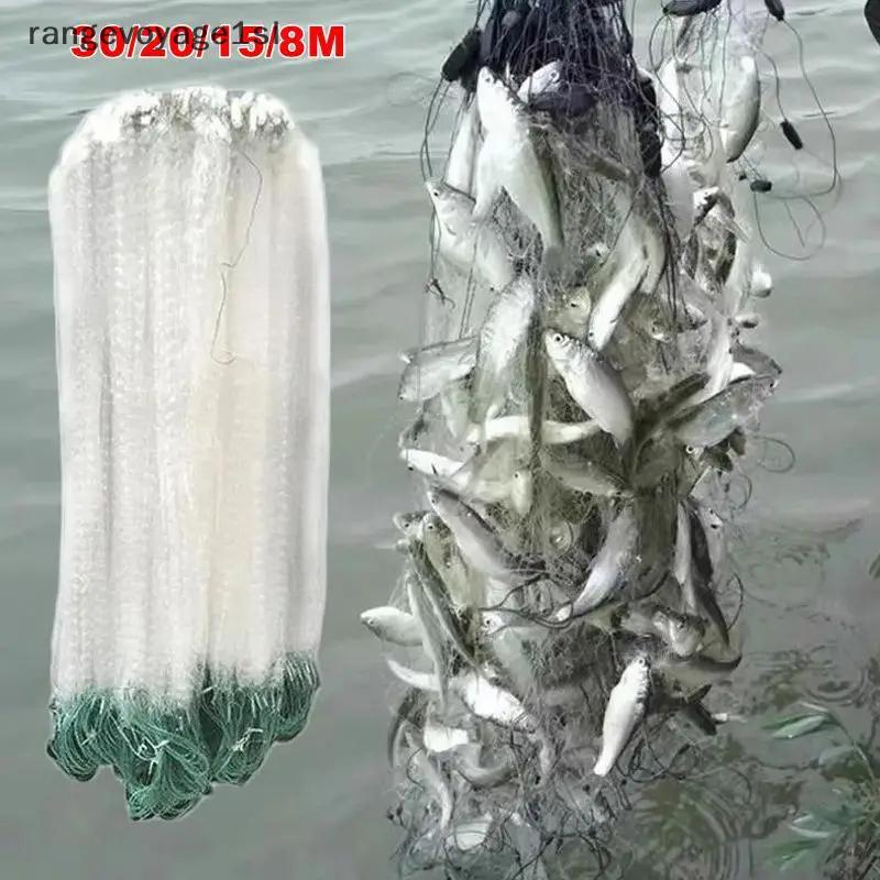 [rge] 8/15/20/30M Rede De Pesca Nylon Peixes Monofilamento Armadilha Flutuante Malha Única Acessórios Para Ferramentas D